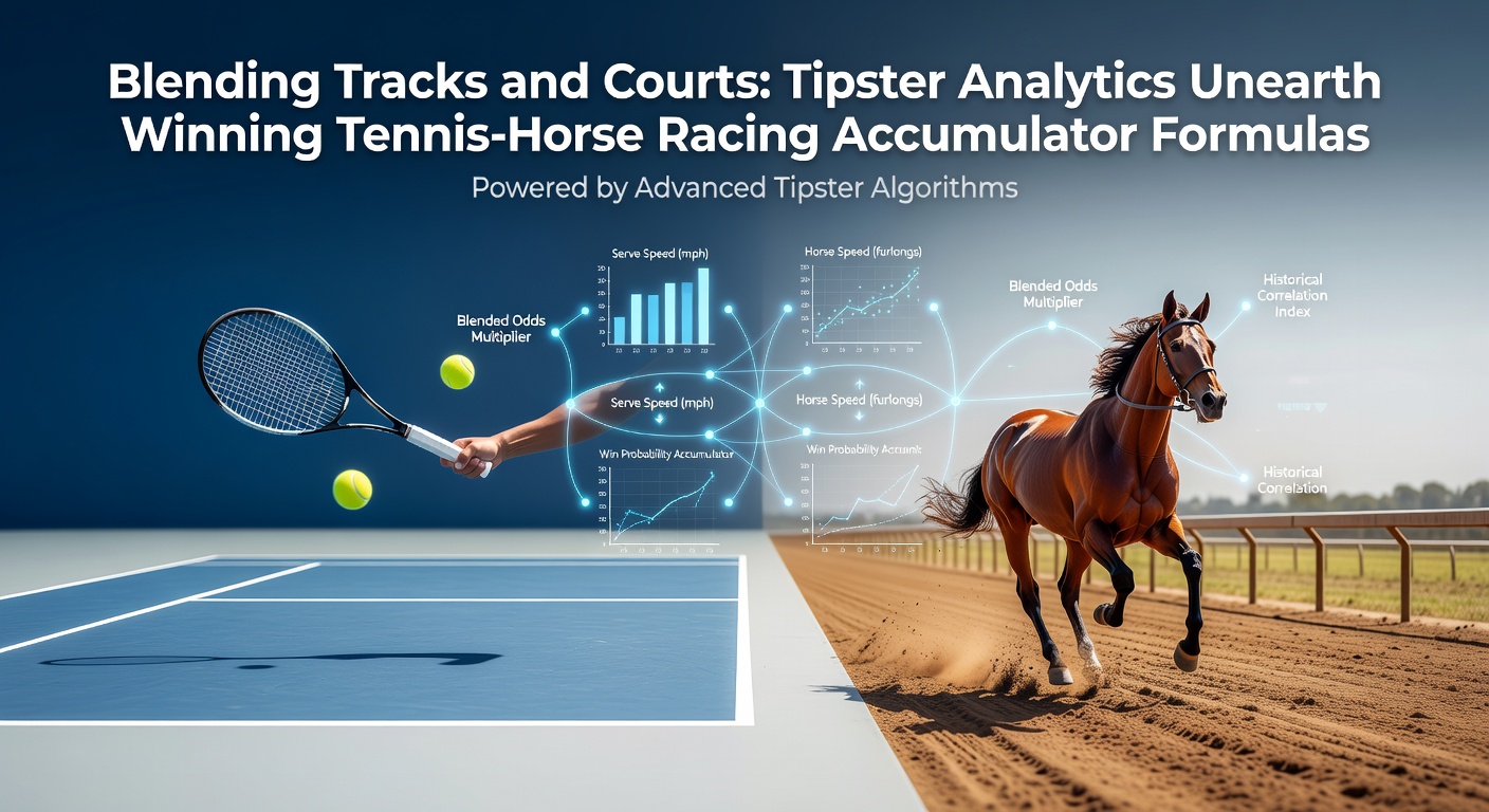 Data visualization chart displaying strike rates for combined tennis and horse racing accumulator bets from tipster records