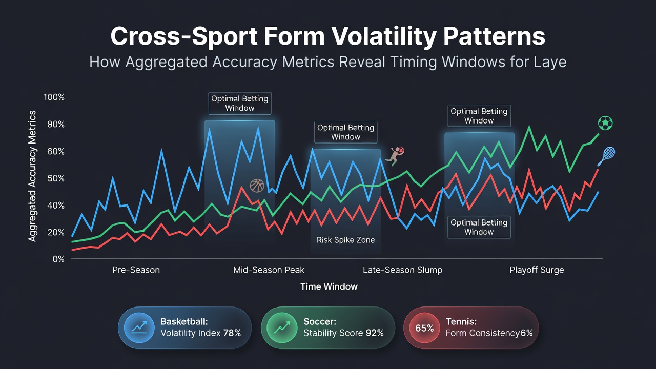 Chart illustrating timing windows derived from aggregated accuracy metrics in cross-sport forecasting