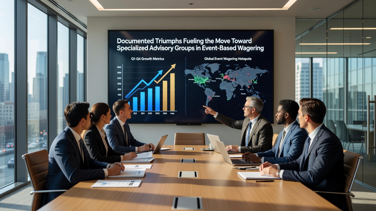 Infographic displaying growth statistics of specialized advisory groups in event wagering during 2026