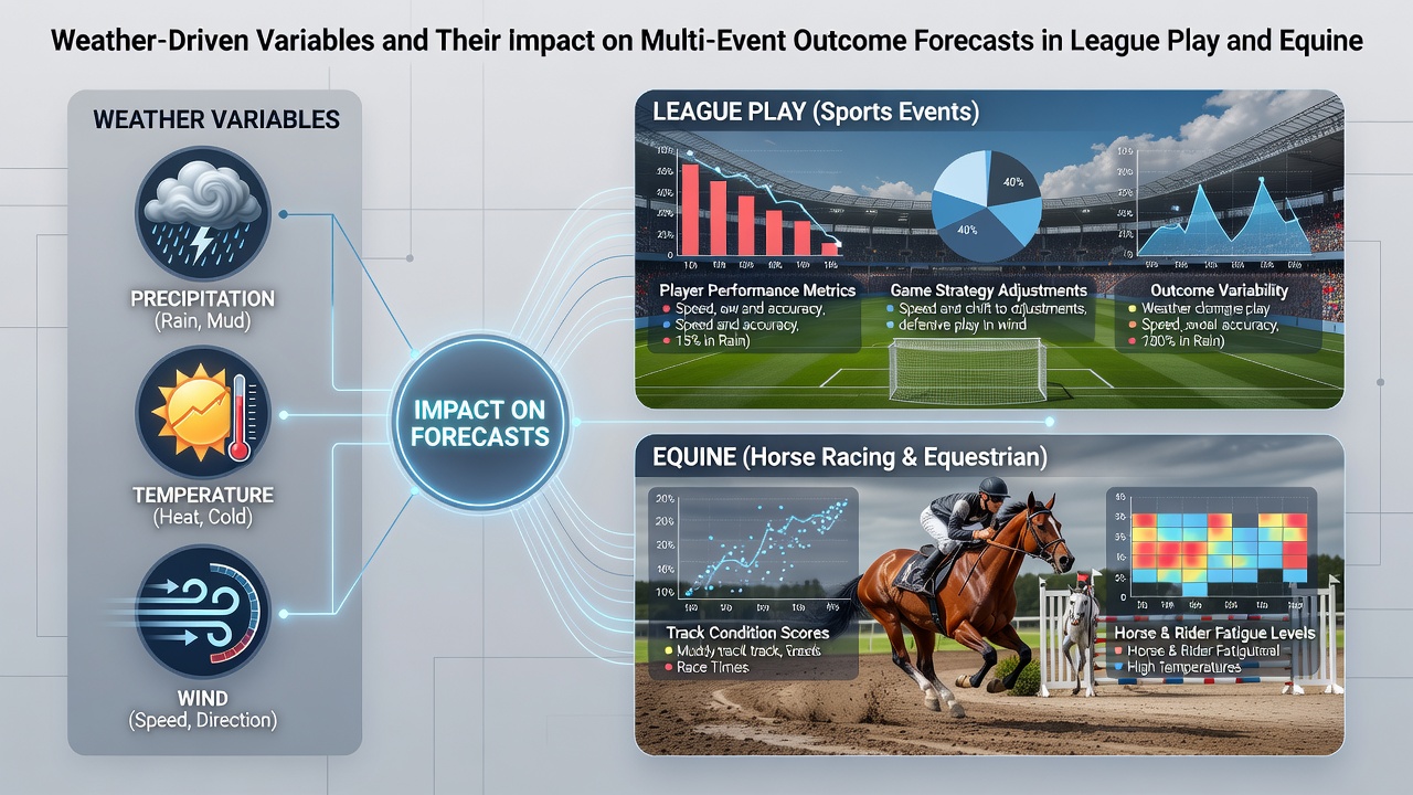 Data visualization showing correlations between weather metrics and sports performance statistics